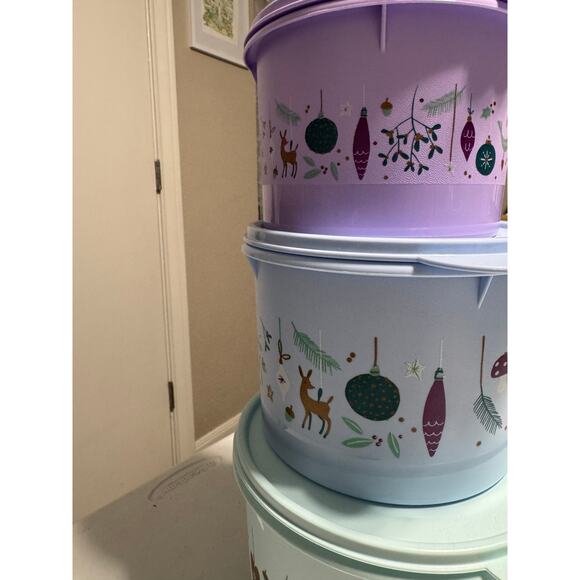 Tupperware Shining Traditions Stacking Canisters Set 3 - Picture 6 of 7